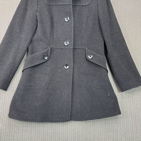 Ann Taylor Loft Womens Size 10 Button-Front Black Peacoat (Rare find) - Picture 7 of 7
